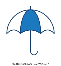 Umbrella Blue Line Editable Stroke Icon. Real Estate, Building, House, Home, Property Vector Illustration