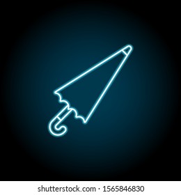 Umbrella blue neon icon. Simple thin line, outline vector of autumn icons for ui and ux, website or mobile application