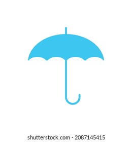 Umbrella blue vector icon on white background
