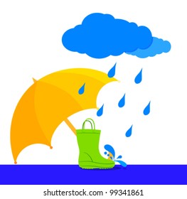 umbrella and boots design