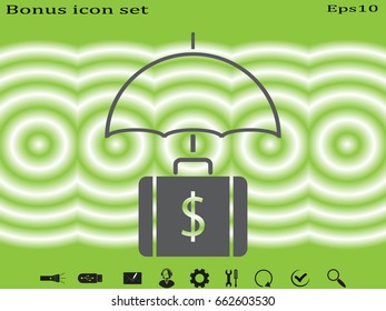 umbrella and briefcase icon, vector illustration eps10
