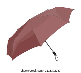 umbrella brown realistic vector illustration isolated no background