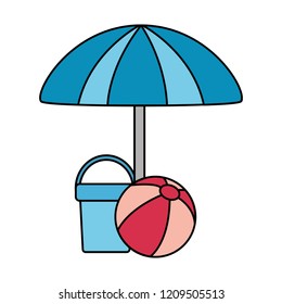 umbrella bucket and ball beach