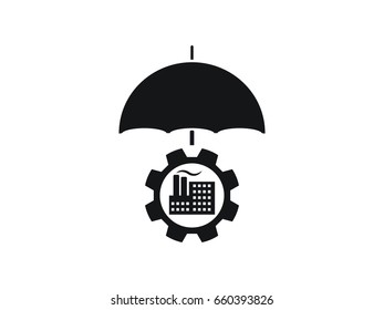 Umbrella, building plant, icon, vector illustration of Eps10