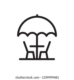 Umbrella Cafe Icon, Outdoor Cafe Icon 