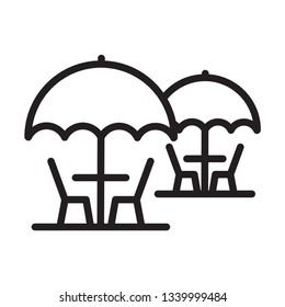umbrella cafe icon, outdoor cafe icon 