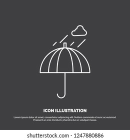 Umbrella, camping, rain, safety, weather Icon. Line vector symbol for UI and UX, website or mobile application