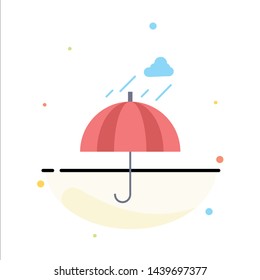 Umbrella, camping, rain, safety, weather Flat Color Icon Vector