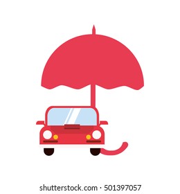 umbrella and car  icon