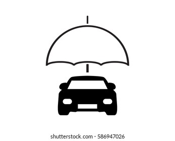 umbrella, car, icon, vector illustration eps10