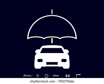 umbrella, car, icon, vector illustration eps10