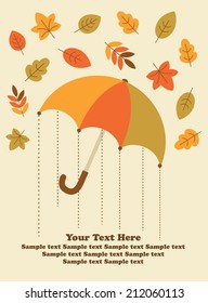 umbrella card design. vector illustration