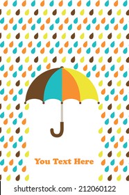 umbrella card design. vector illustration