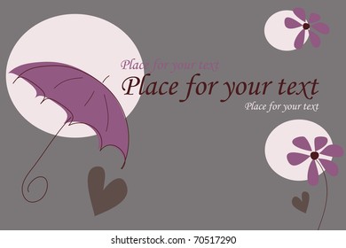 Umbrella card with place for your text