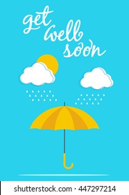 Umbrella card poster "Get well soon"