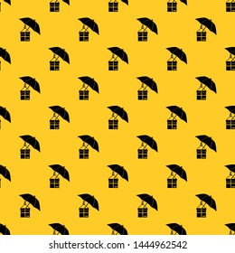 Umbrella and a cardboard box pattern seamless vector repeat geometric yellow for any design