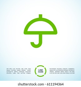 Umbrella care line vector icon