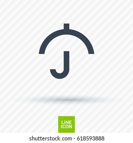 Umbrella care line vector icon