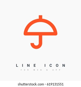 Umbrella care line vector icon