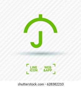 Umbrella care line vector icon