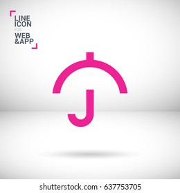 Umbrella care line vector icon