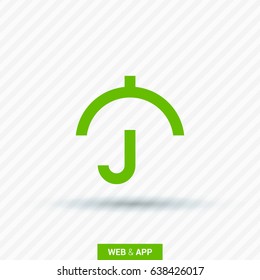 Umbrella care line vector icon
