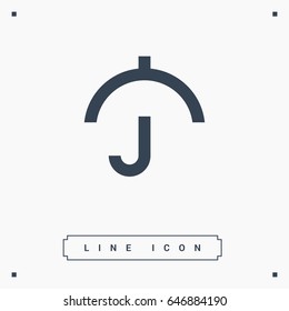 Umbrella care line vector icon