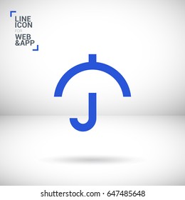 Umbrella care line vector icon