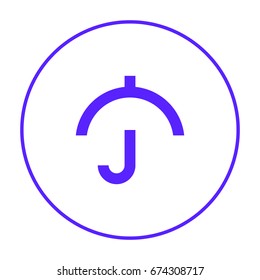Umbrella care line vector icon