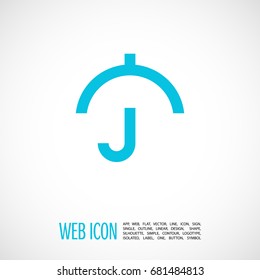 Umbrella care line vector icon