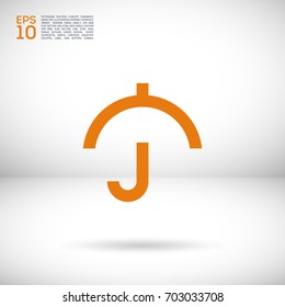 Umbrella care line vector icon