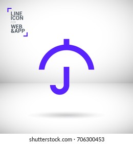 Umbrella care line vector icon