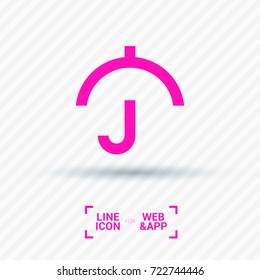 Umbrella care line vector icon