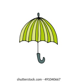 umbrella / cartoon vector and illustration, black and white, hand drawn, sketch style, isolated on white background.