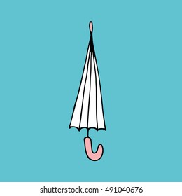 umbrella / cartoon vector and illustration, black and white, hand drawn, sketch style, isolated on white background.