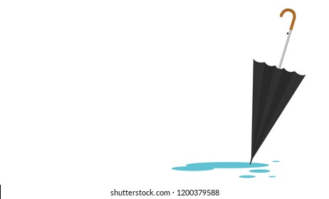 umbrella cartoon vector. wet. free space for text. wallpaper.