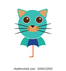 Umbrella Cat Logo Icon Design