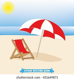 umbrella chair icon vector illustration eps10