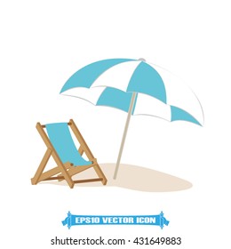 umbrella chair icon vector illustration eps10