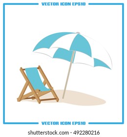 umbrella chair icon vector illustration eps10