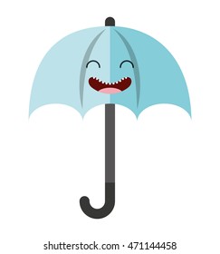 umbrella character isolated icon vector illustration design