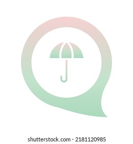 umbrella chat logo gradient design template icon element