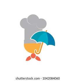 Umbrella Chef Logo Icon Design