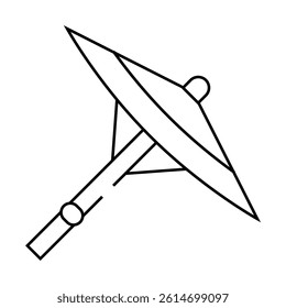 umbrella chinese line icon vector. umbrella chinese sign. isolated contour symbol black illustration
