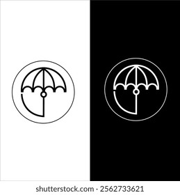 umbrella circle modern simple logo icon vector