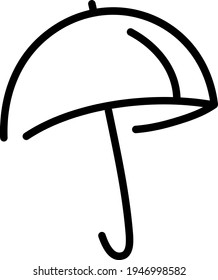 Paraguas en forma de círculo, ilustración, vector sobre un fondo blanco