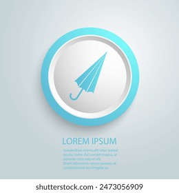 Umbrella closed blue icon. Solid style sign for mobile concept and web design. umbrella simple line vector icon. Symbol, logo illustration