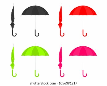 Umbrella closed and open colored