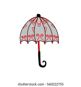 Umbrella closeup. Umbrella icon. Umbrella icon isolated on background