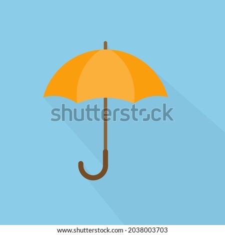 Umbrella closeup. Yellow umbrella icon. Yellow umbrella icon isolated on background